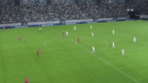 贝博体育直播的足球比赛进攻画面